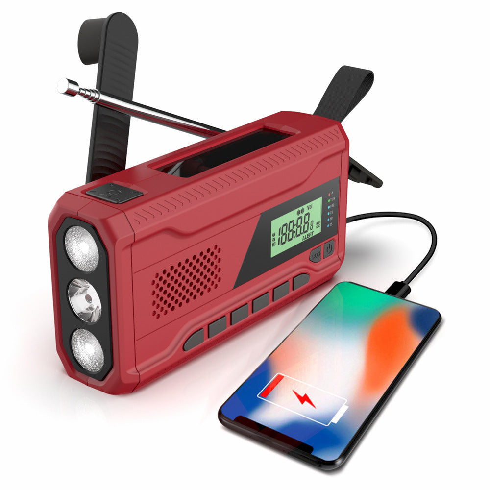 Solar Hand-Crank NOAA Emergency Radio with Flashlight
