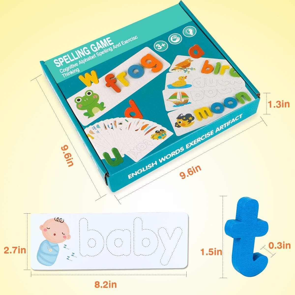 See and Spell Letter Matching Game for Kids Wooden Alphabet Learning