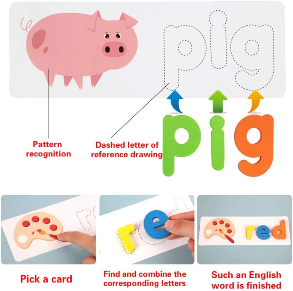 See and Spell Letter Matching Game for Kids Wooden Alphabet Learning