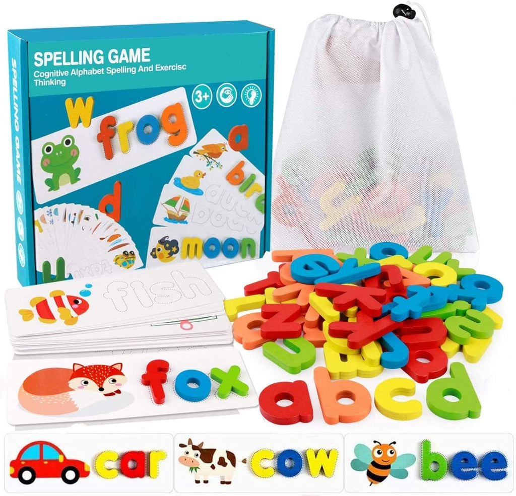 See and Spell Letter Matching Game for Kids Wooden Alphabet Learning