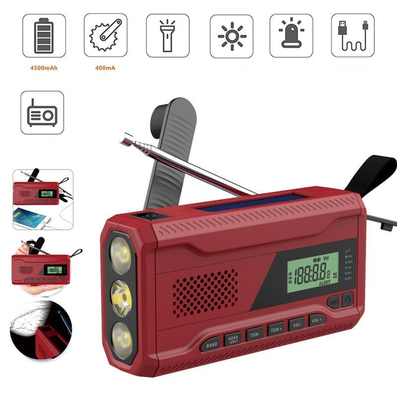Solar Hand-Crank NOAA Emergency Radio with Flashlight